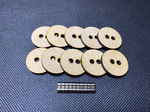 Round MDF Magnetised Bases - 25mm to 160mm