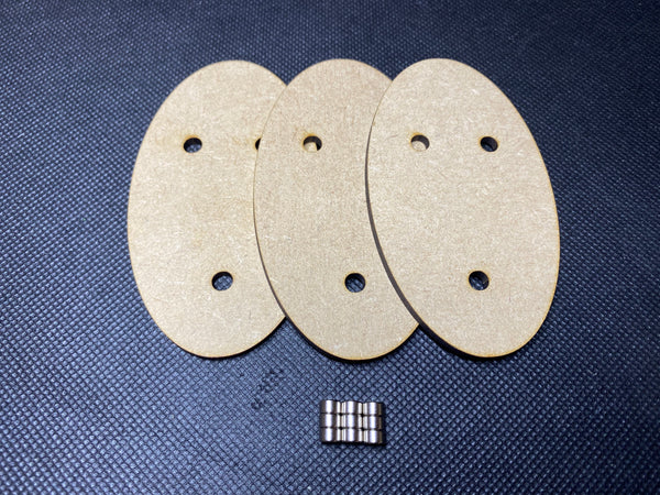 Oval MDF Magnetised Bases - 60x35mm to 170x105mm