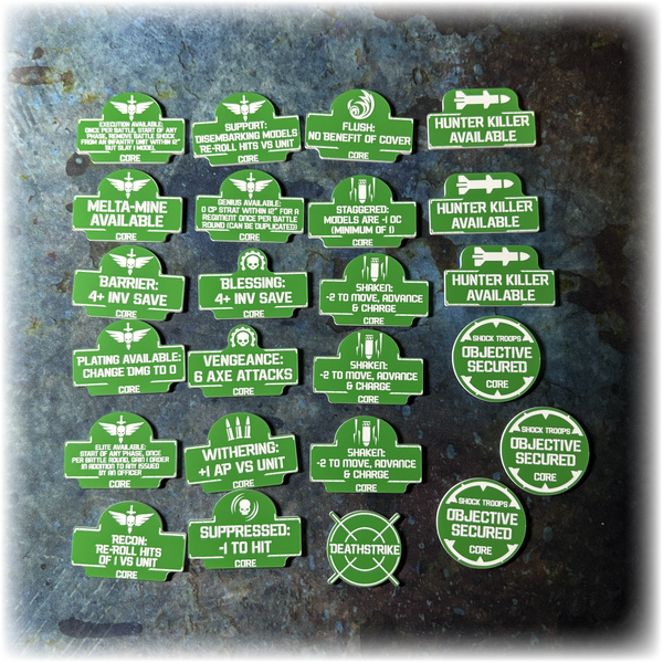 Armies of Mankind 10th Edition 40k Token Set