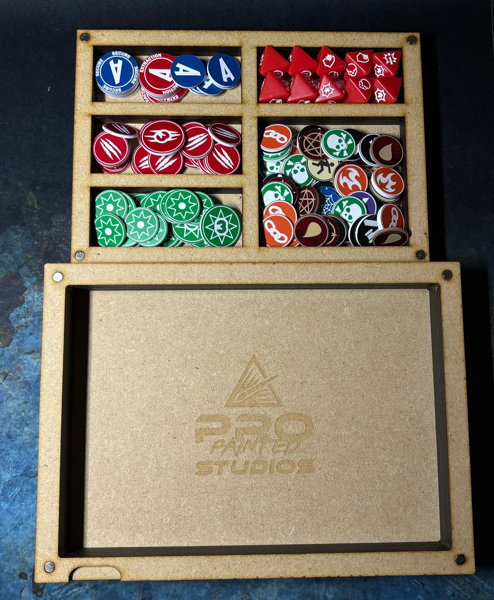 Superhero Crisis Dice Tray and Storage box - Magnetised MDF