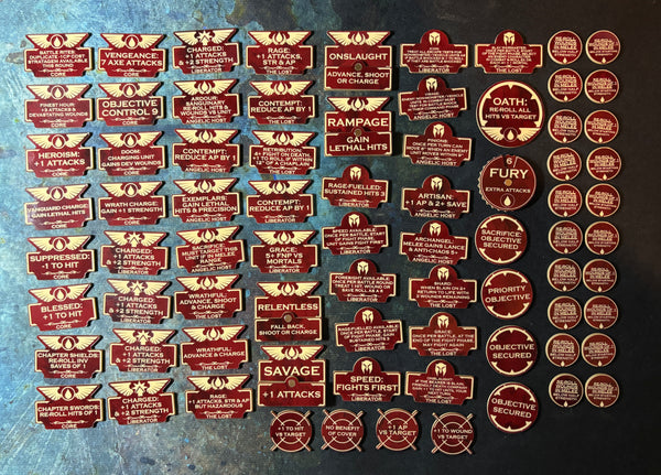 Bloody Angels Battle Brothers 10th Edition 40k Token Set