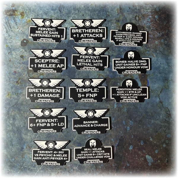 Templar Battle Brothers - 10th Edition 40k Upgrade Token Set