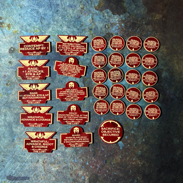 Bloody Angels Battle Brothers 10th Edition 40k Token Set