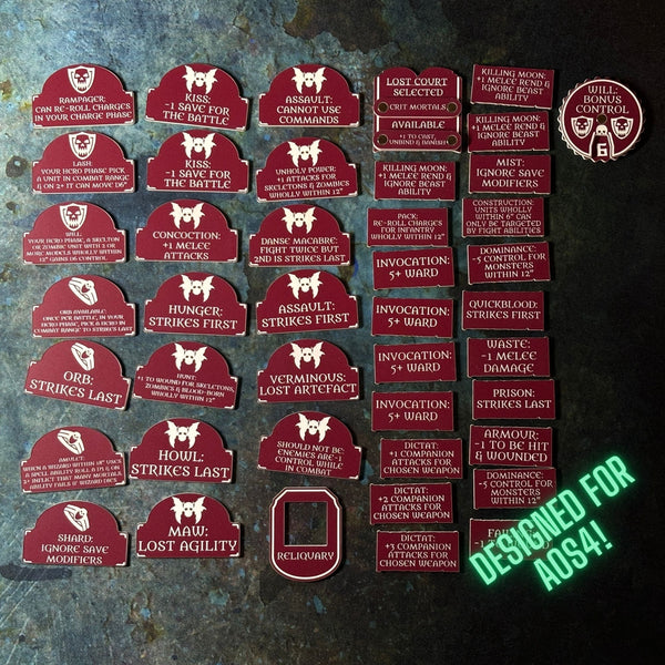 Vampiric Dynasties AoS 4th Edition Token Set