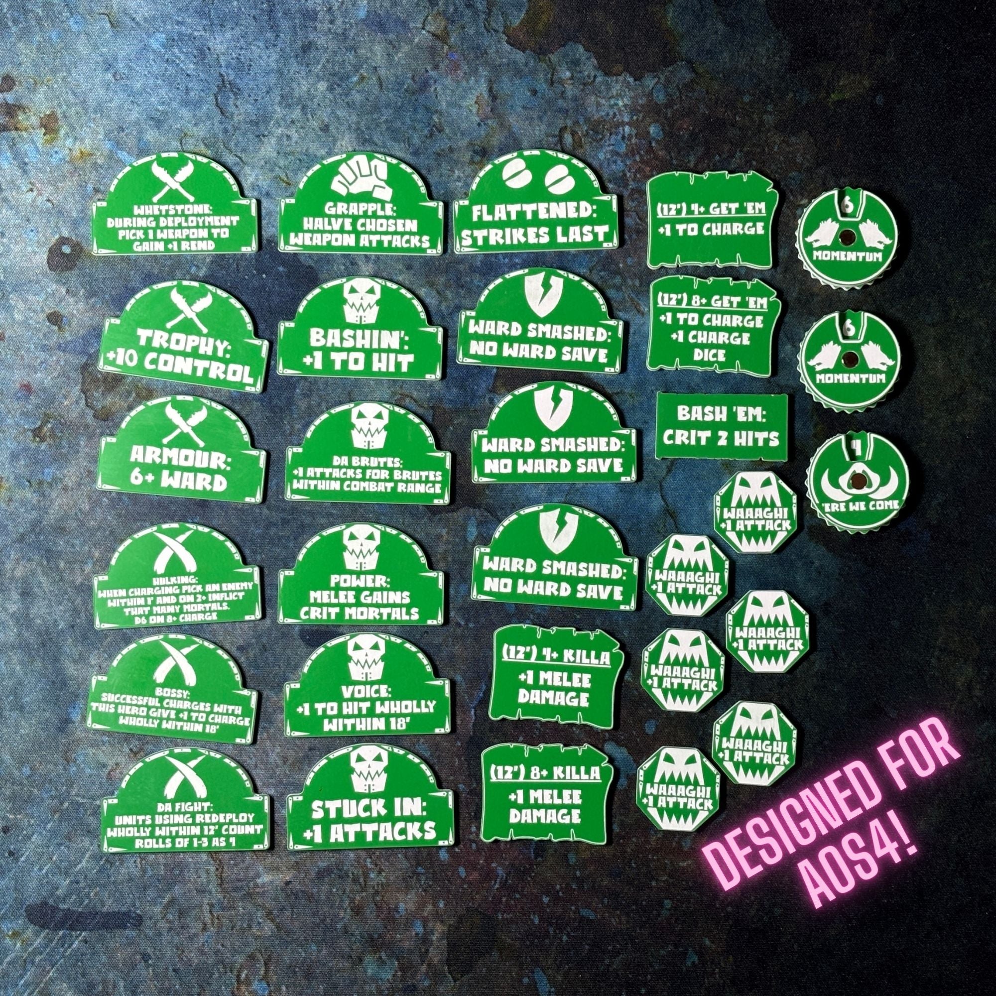 Steel Orcs AoS 4th Edition Token Set